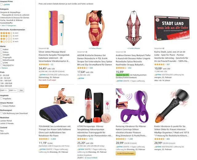 Amazon Erotik Einzelhandel