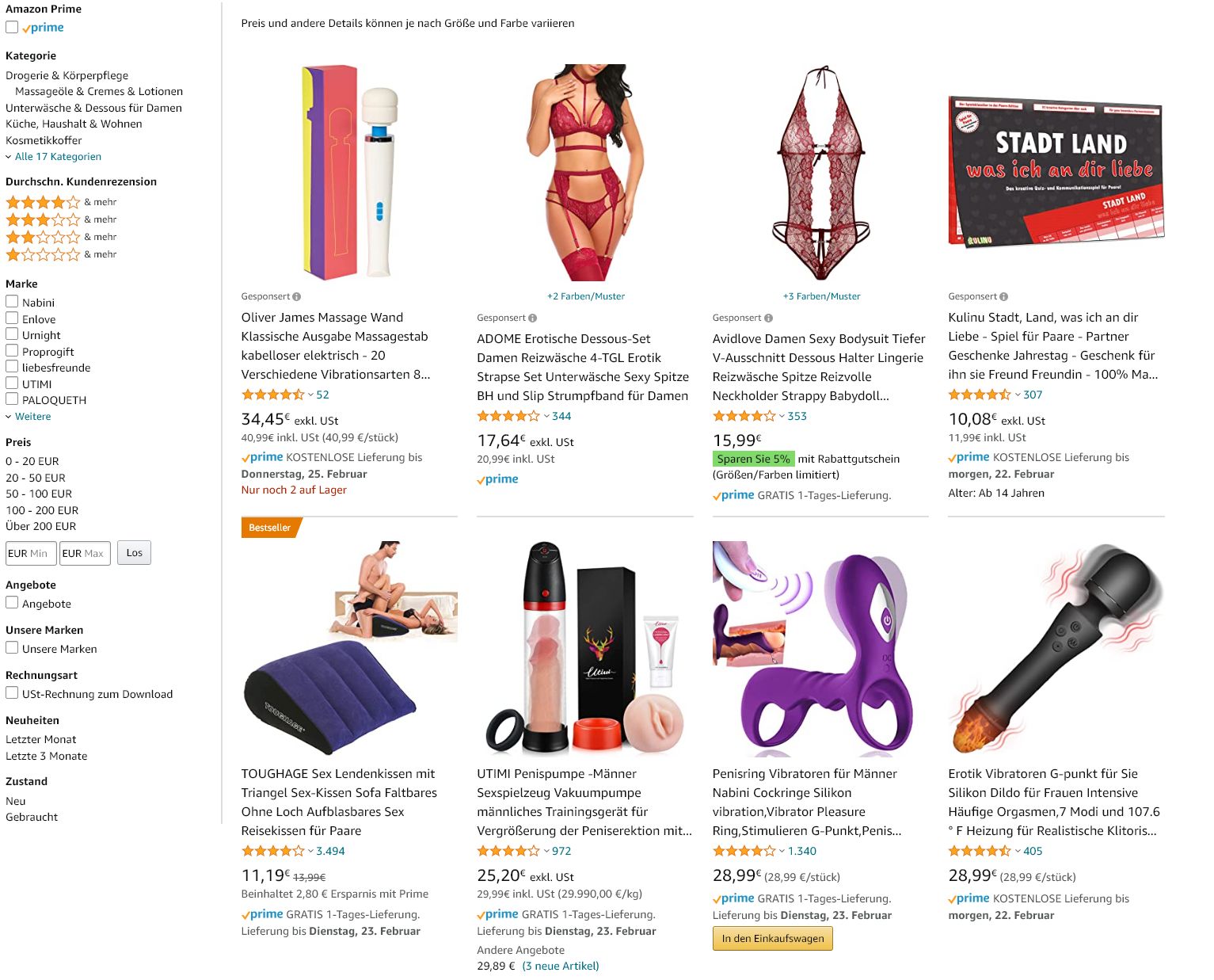 Amazon Erotik Einzelhandel